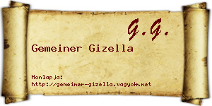 Gemeiner Gizella névjegykártya